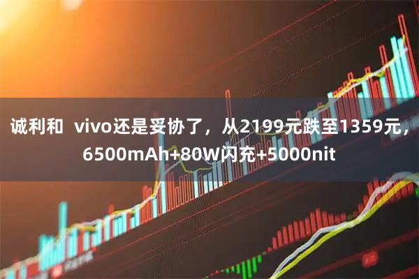 诚利和  vivo还是妥协了，从2199元跌至1359元，6500mAh+80W闪充+5000nit